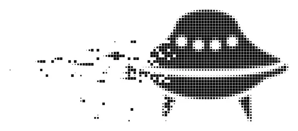Raumschiff fragmentiert Pixel-Symbol — Stockvektor