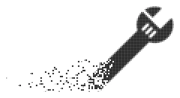 Schraubenschlüssel löste Pixel-Symbol auf — Stockvektor