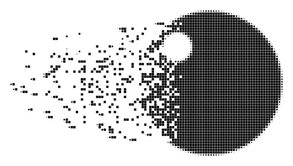 Icona pixel fratturata della sfera — Vettoriale Stock