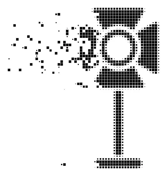 Spotlight Rack geschreddert Pixel-Symbol — Stockvektor