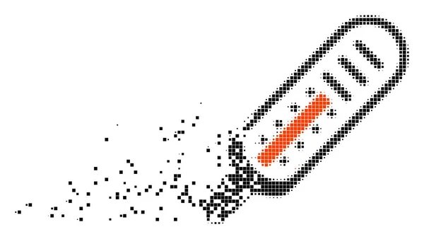 Teploměr rozpuštěného Pixel ikona — Stockový vektor