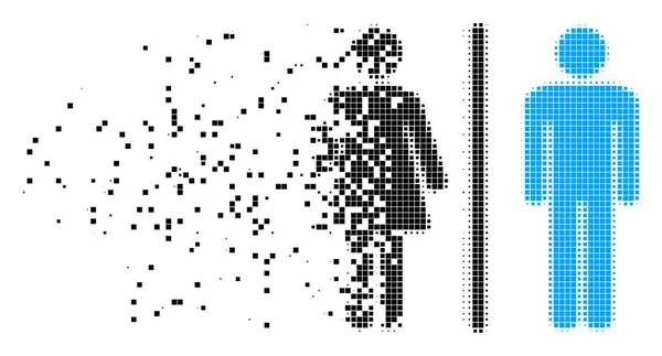 Icono de píxel destruido de personas de inodoro — Vector de stock