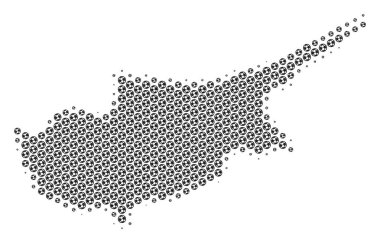 Futbol topu Kıbrıs Adası harita mozaik