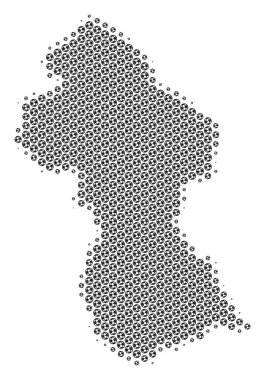 Futbol topu Guyana Haritası mozaik