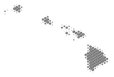 Mozaik futbol topu Havaii Adaları Haritası
