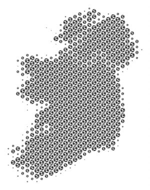 Futbol topu İrlanda ülkeler harita mozaik