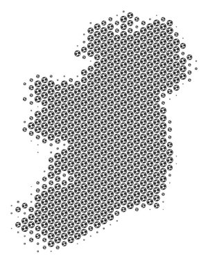 Futbol topu İrlanda Adası harita mozaik