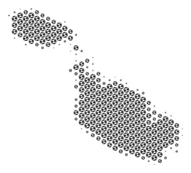 Futbol topu Malta Island harita mozaik