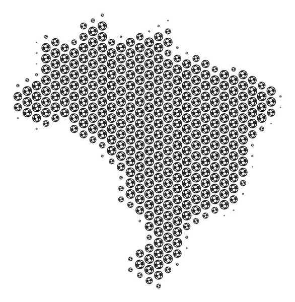 Balón de fútbol Brasil Mapa Mosaico — Archivo Imágenes Vectoriales