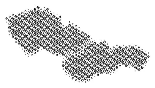 Bola de futebol Checoslováquia mapa Mosaic —  Vetores de Stock