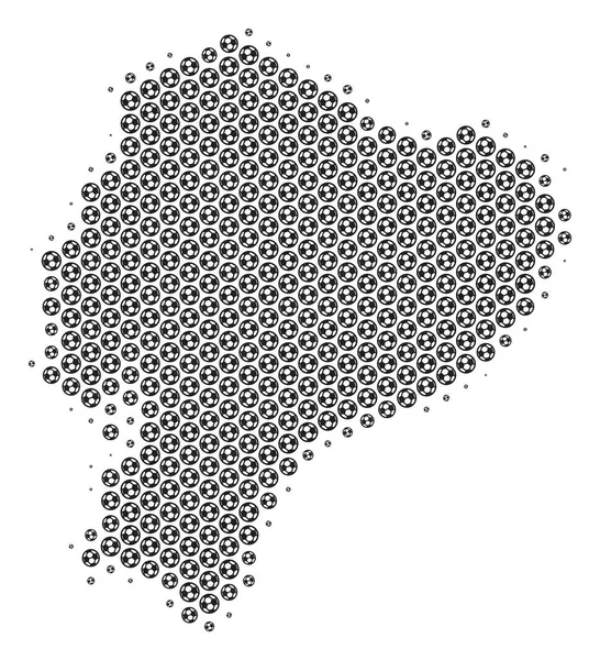 Футбольний м'яч Еквадор карта мозаїка — стоковий вектор