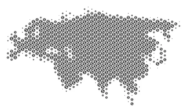 Ballon de football Eurasie Carte Mosaïque — Image vectorielle