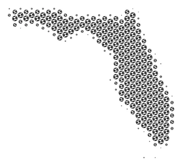 Football Ball Florida Map Mosaic — Stock Vector
