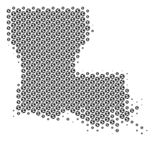 Futebol Bola Louisiana Mapa do Estado Mosaico — Vetor de Stock