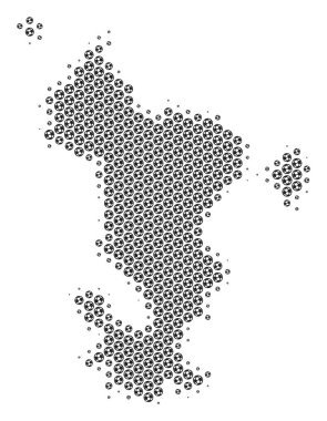 Futbol topu Mayotte Adası harita mozaik