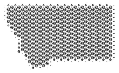 Futbol topu Montana Eyaleti harita mozaik