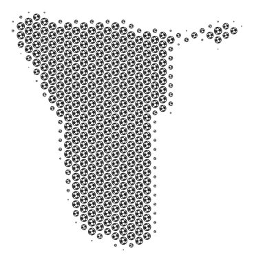 Futbol topu Namibya Haritası mozaik