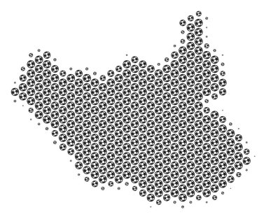 Futbol topu Güney Sudan harita mozaik