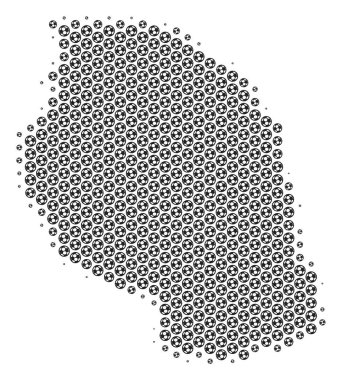 Futbol topu Tanzanya Haritası mozaik