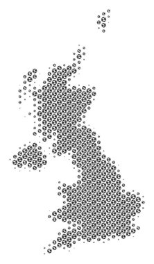 Futbol topu İngiltere harita mozaik