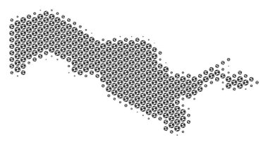 Futbol topu Özbekistan harita mozaik