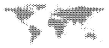 Futbol topu dünya harita mozaik