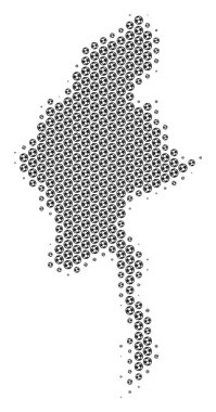 Futbol topu Myanmar Haritası mozaik