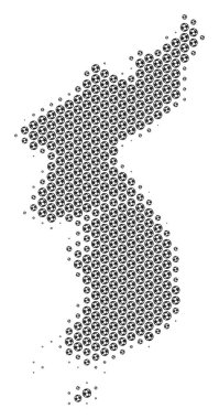 Futbol topu Kuzey ve Güney Kore harita mozaik