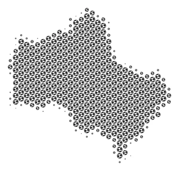 サッカー ボール モスクワ州地図モザイク — ストックベクタ