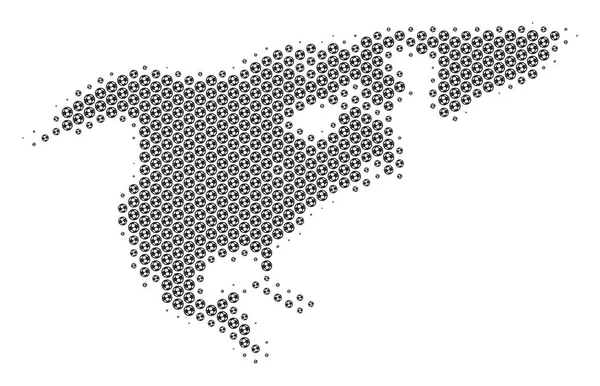 Bola de futebol da América do Norte mapa Mosaic — Vetor de Stock