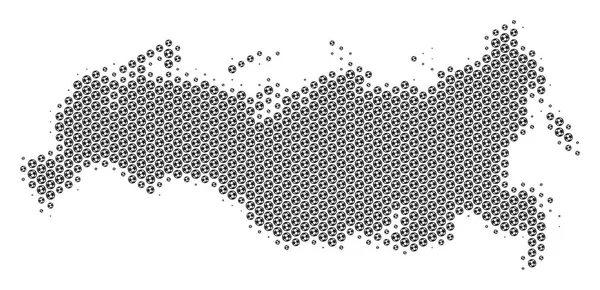 Fussball russland karte mosaik — Stockvektor