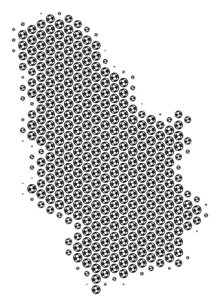 Bola de futebol Sérvia mapa Mosaic — Vetor de Stock