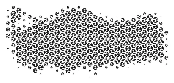 サッカー ボール トルコ地図モザイク — ストックベクタ