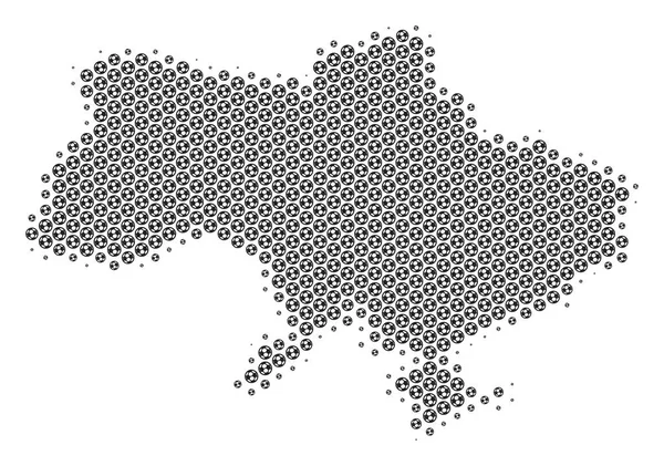 Ukraina-Mapa piłka nożna Piłka z mozaiki Crimea — Wektor stockowy