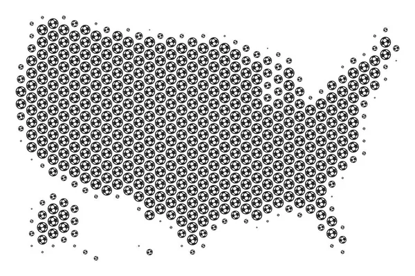 Piłka nożna Piłka Usa z mozaiki mapę Alaska — Wektor stockowy