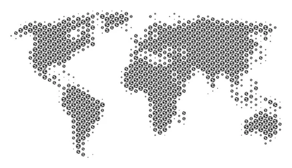 Футбольний м'яч World Map Мозаїка — стоковий вектор