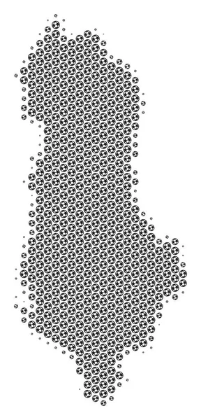 Futebol bola Albânia mapa Mosaico —  Vetores de Stock