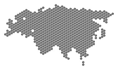 Futbol topu Eurasia harita mozaik