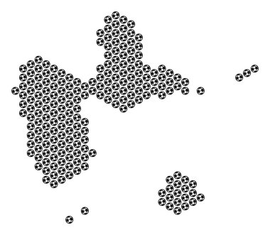 Futbol topu Guadeloupe harita mozaik