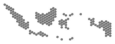 Futbol topu Endonezya harita mozaik