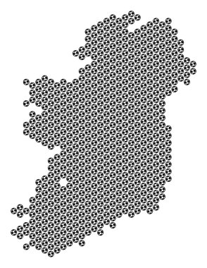 Futbol topu İrlanda ülkeler harita mozaik