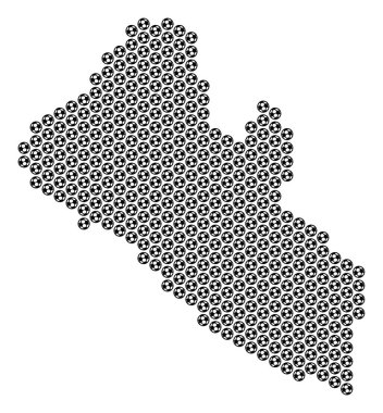 Futbol topu Liberya Haritası mozaik