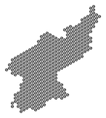 Futbol topu Kuzey Kore harita mozaik