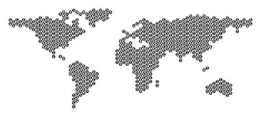 Futbol topu dünya harita mozaik