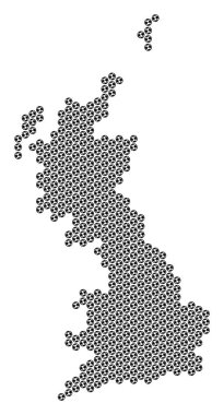 Futbol topu İngiltere harita mozaik