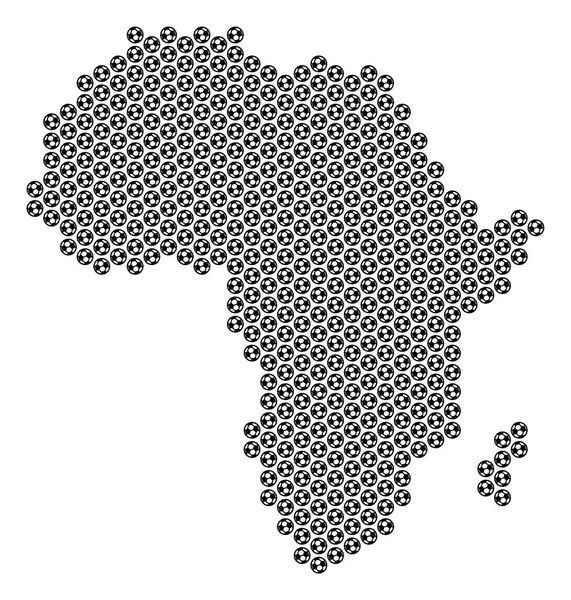 Futbol topu Afrika harita mozaik — Stok Vektör