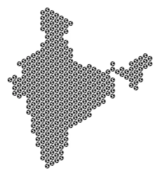 Balón de fútbol India Mapa Mosaico — Archivo Imágenes Vectoriales