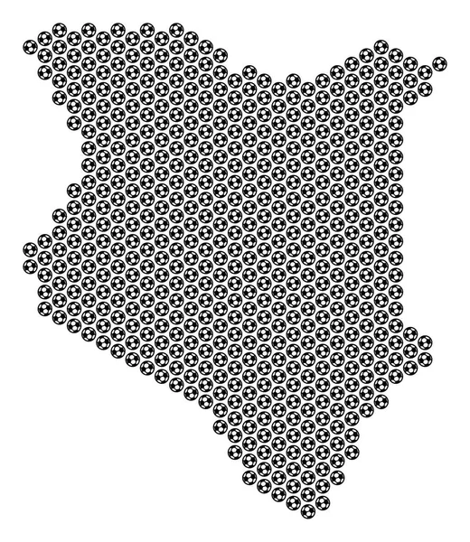 Bola de futebol Quênia mapa Mosaic — Vetor de Stock