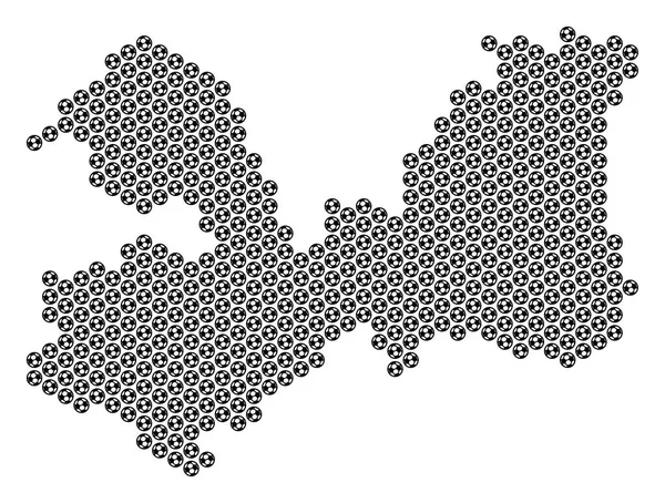 Bola de futebol Mapa do oblast de Leningrado Mosaic — Vetor de Stock