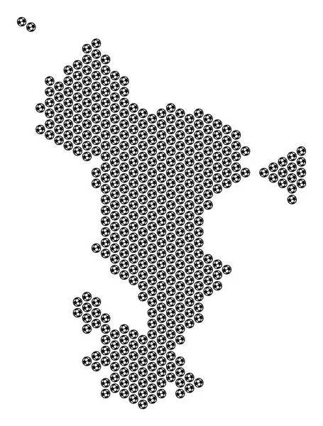 Bola de futebol Mayotte Island mapa Mosaico — Vetor de Stock